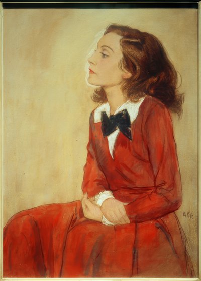 Elisabeth Bergner, portrait / dessin de E.Orlik - Emil Orlik