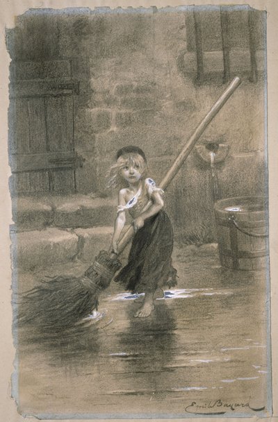 Cosette. Illustration des Misérables de Victor Hugo, 1862 - Emile Antoine Bayard