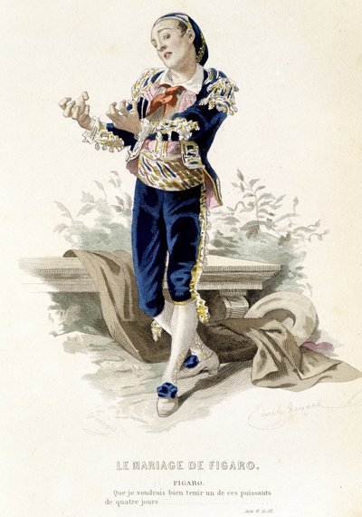 Figaro dans «Le mariage de Figaro» - dans «Œuvres complètes de Beaumarchais», dessins d