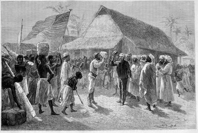 Rencontre entre Sir Henry Morton Stanley (1841-1904) et David Livingstone (1813-1873), dans "Le Tour du Monde" - Emile Antoine Bayard
