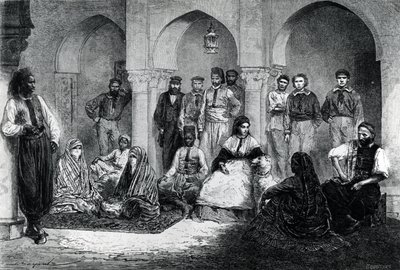 Mlle Tinne avec son personnel de maison, Alger, illustration de 