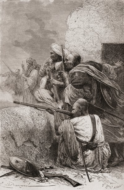 Rébellion des Afghans du Nord contre les Britanniques dans les montagnes de Hazara, Pakistan, pendant la domination britannique, 1878 - Emile Antoine Bayard