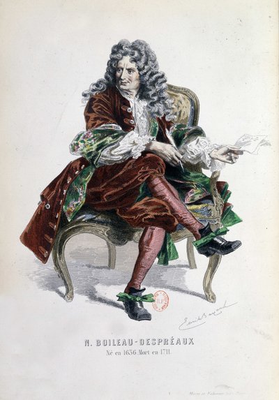 Portrait de Nicolas Boileau Despréaux (Boileau-Despréaux) (1636-1711) dans "Œuvres de Nicolas Boileau" Paris 1873 - Emile Antoine Bayard