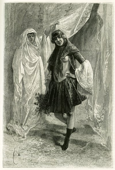 Portrait de Ziba Khanoum, princesse persane. Gravure par Émile Bayard, d