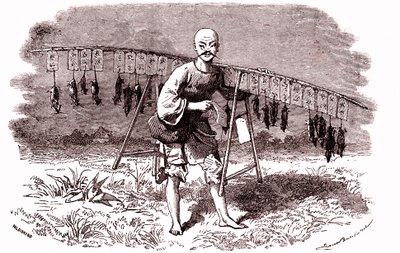 Tueur de rats en Chine. 1874 (gravure) - Emile Antoine Bayard