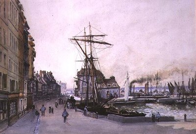 Le quai à Honfleur - Emile Antoine Francois Herson