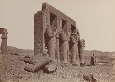 Thèbes, Temple de Ramasseum, Colosses brisés, années 1870 - Émile Béchard