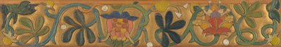 Planche décorée de vrilles et de fleurs - Emile Bernard