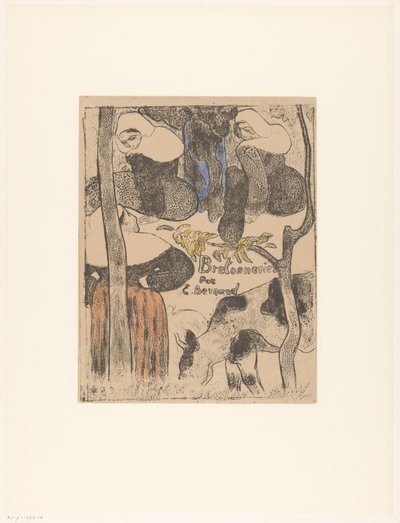 Trois femmes bretonnes et vaches - Emile Bernard