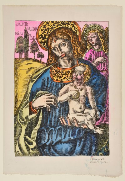 Sainte Marie Mutter Gottes: Die Jungfrau und der Engel mit Nimbus - Emile Bernard