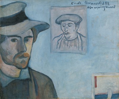 Autoportrait avec portrait de Gauguin, 1888 - Emile Bernard