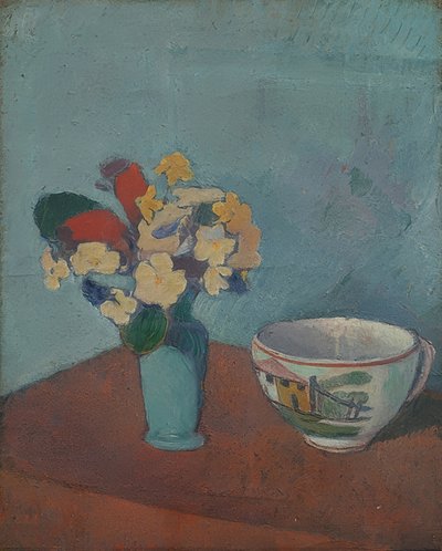 Vase avec des fleurs et une tasse - Emile Bernard