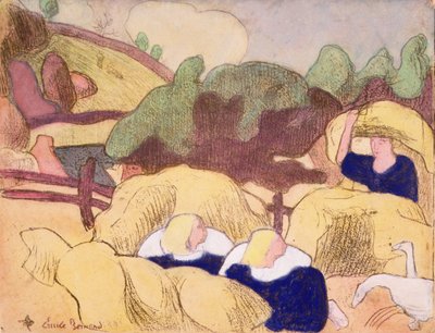 Femmes faisant des meules de foin, de la série 