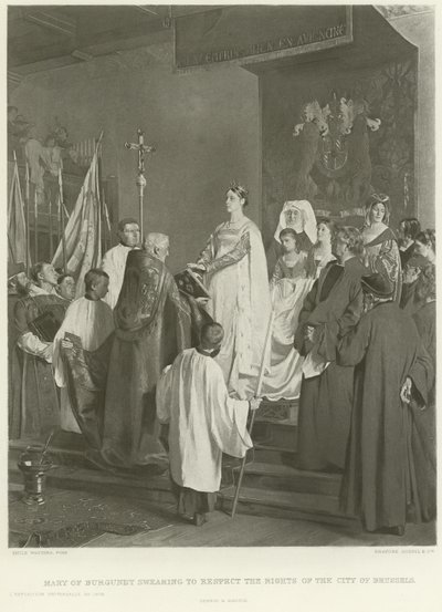 Marie de Bourgogne jurant de respecter les droits de la ville de Bruxelles - Emile Charles Wauters