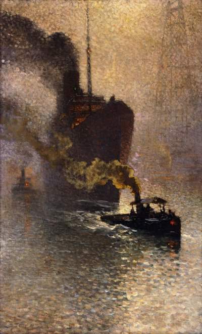 Escorte sur la Tamise dans le Brouillard, 1918 - Emile Claus
