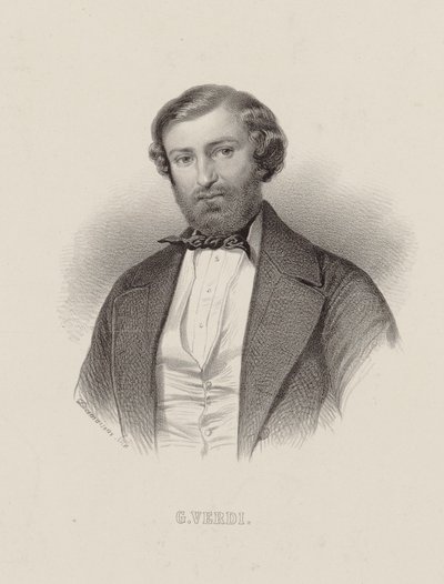 Portrait du compositeur Giuseppe Verdi 1813-1901, vers 1860 - Emile Desmaisons