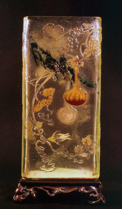 Vase en verre avec motifs cinesizzanti transparents et relief - Emile Galle
