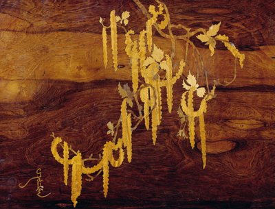 Motif végétal incrusté, détail de tables gigognes de style Art Nouveau, par Emile Gallé, France, 20e siècle - Emile Galle