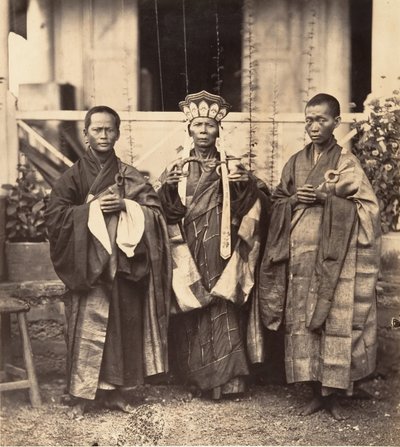Bonzes de la Pagode Chinoise Cholen, Saïgon, Cochinchine - Emile Gsell