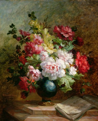 Nature morte avec fleurs et partition - Emile Henri Brunner Lacoste