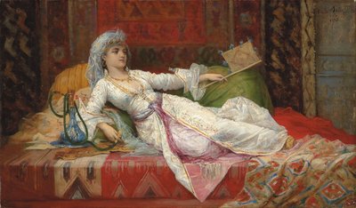 Femme Turque allongée - Emile Henri La Porte