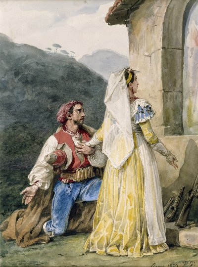 Paysans italiens devant un sanctuaire, 1829 - Emile Jean Horace Vernet