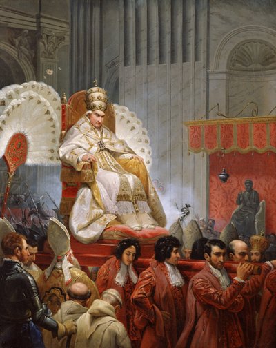 Pape Pie VIII (1761-1830) à Saint-Pierre sur la Sedia Gestatoria - Emile Jean Horace Vernet