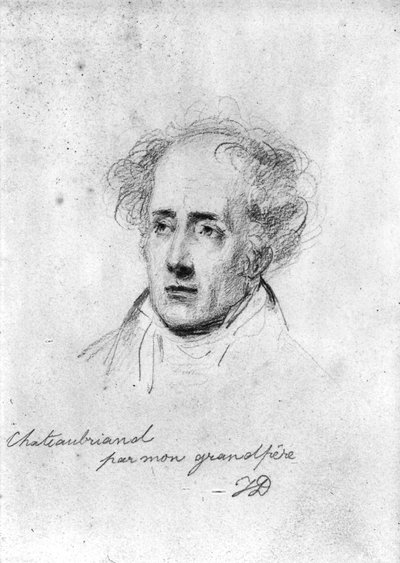 Portrait de François René (1768-1848) Vicomte de Chateaubriand, c.1829 - Emile Jean Horace Vernet