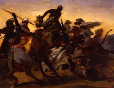 Esquisse pour La Chasse au Lion, c.1836 - Emile Jean Horace Vernet