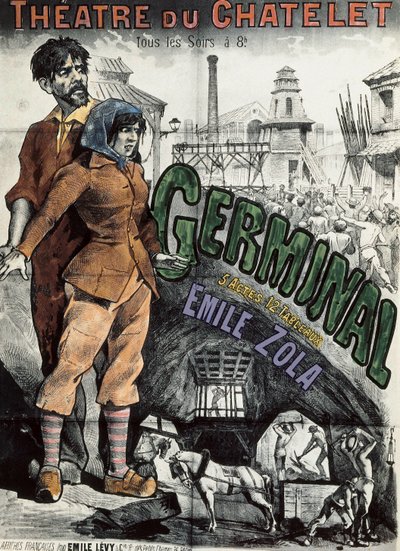 Affiche pour la représentation théâtrale du roman "Germinal" d