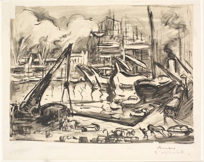 Le bassin portuaire Kattendijk à Anvers - Emile Othon Friesz