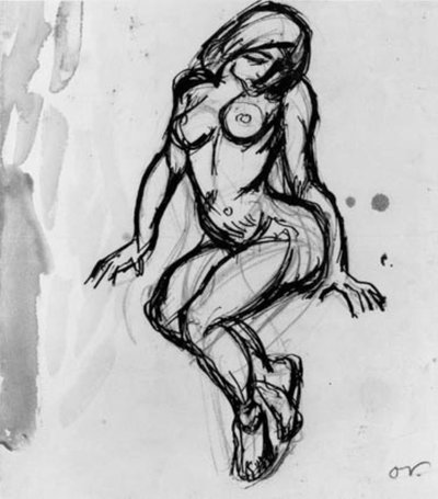 Modèle féminin assis, tourné vers la gauche - Emile Othon Friesz