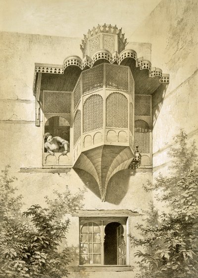 Le Caire : Maison appelée Beyt El-Emyr (un peu délabrée) - Emile Prisse d