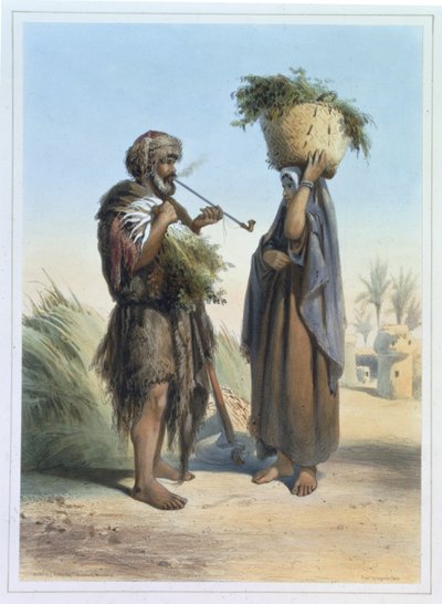 Homme et femme fellah, illustration de 