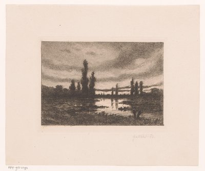 Peupliers le long de la Lys près de Gand - Emile Puttaert