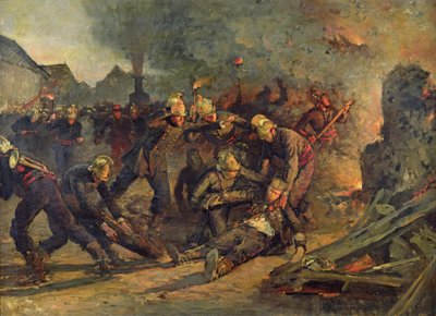 Mort du Lt. Col. Froidevaux (1850-87) de la brigade des pompiers de Paris, 1887 - Emile Renard