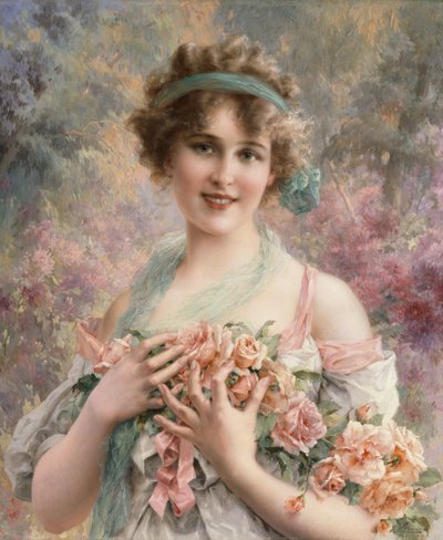 Une belle rose - Emile Vernon