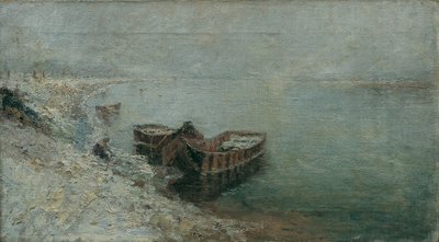 Bateaux de pêche sur la rive du Danube - Emilie Mediz Pelikan