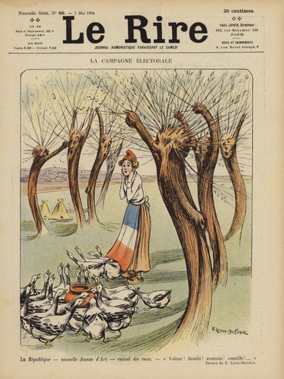 La campagne électorale. Illustration pour Le Rire - Emilien Leon Jean Dufour