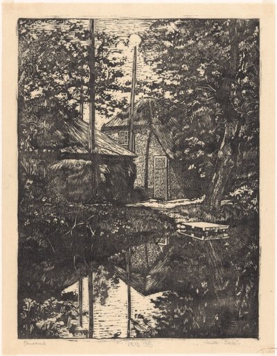 Ferme et grange à foin au bord de l