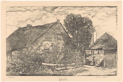 Ferme avec grange à foin - Emilius Wilhelmus Dehé (signed by artist)