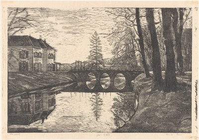 Vieux Jardin à Bergen - Emilius Wilhelmus Dehé (signed by artist)