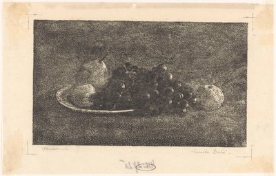 Bol avec raisins et autres fruits - Emilius Wilhelmus Dehé (signed by artist)