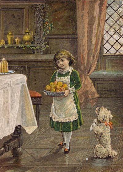 Fille portant un bol de fruits - Emily Jane Harding Andrews