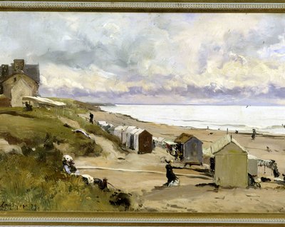 La plage des bains à St Pair (Manche) - Emmanuel Lansyer