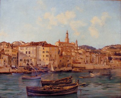 Le port de Menton 1891 - Emmanuel Lansyer