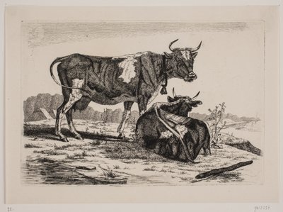 Deux vaches dans un paysage - Emmerik Høegh Guldberg