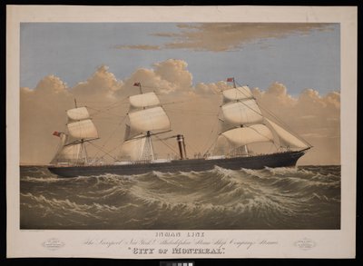 Inman Line, le vapeur City of Montreal de la Liverpool, New York & Philadelphia Steam Ship Company - Endicott Endicott