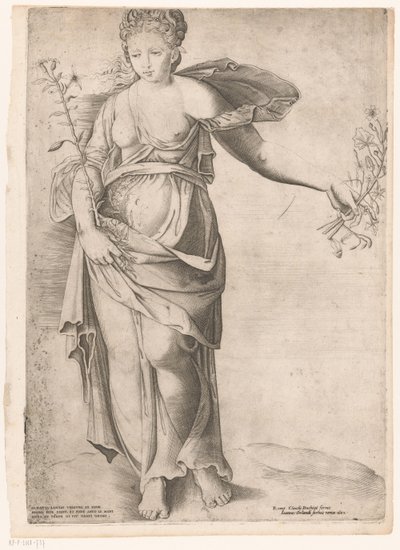 Flore ou Proserpine (série Speculum Romanae Magnificentiae) - Enea Vico (attributed to)