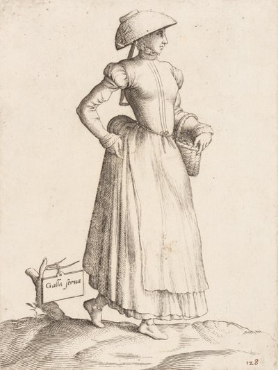 Planche de costume : Galla Serva, vers 1557-58 - Enea Vico